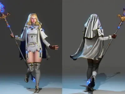 White Priest  - GameReady Low-poly 3D model