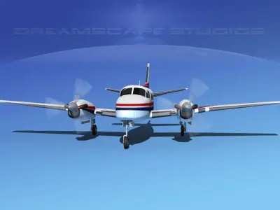 Beechcraft King Air C100 V08 3D model