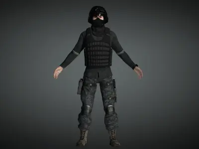 AAA Military Male Character 06 Low-poly 3D model