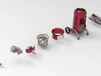 space debris weapon tank 3D model