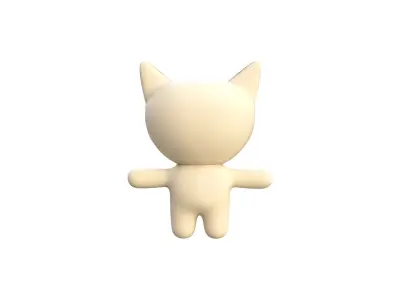 Character002 Chubby Cat  Low-poly 3D model