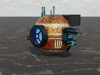 Futuristic drone 3D model Low-poly 3D model