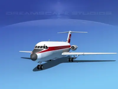 Douglas DC-9-20 Swissair 3D model
