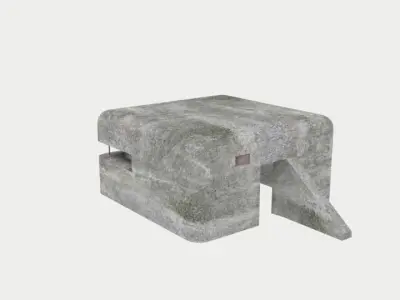 Big bunker Free low-poly 3D model