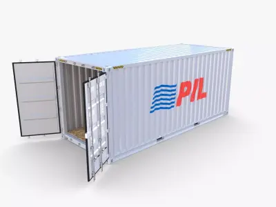 20ft Shipping Container PIL 3D model