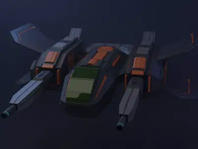 Space Fighter Low-poly 3D model