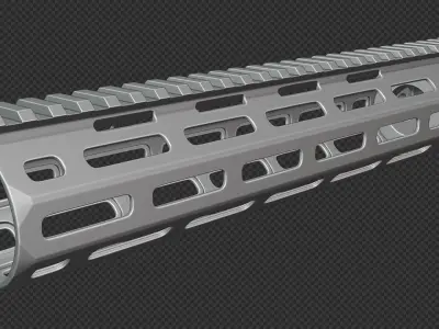 AR-15 KAC URX4 1075Inch M-LOK Handguard Low-poly 3D model