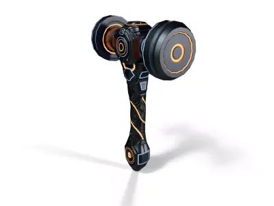 Sci-Fi Battle Hammer - Otsuchi Low-poly 3D model