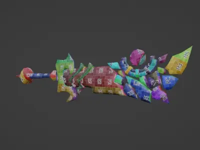 Ashbringer - LOW POLY sword model Low-poly 3D model