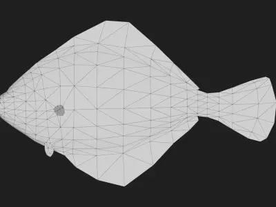 Flatfish Low-poly 3D model