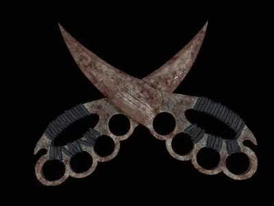 wooden knife  Low-poly 3D model