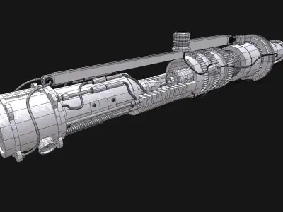 steampunk lightsaber Low-poly 3D model