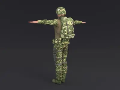 Soldier Rigged Low-poly 3D model