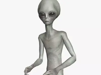 Super-Realistic Gray Alien 3D Animation - Shaking Hands 3D model purchase