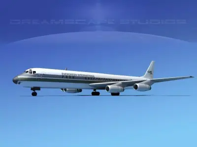 Douglas DC-8-63 Evergreen 3D model