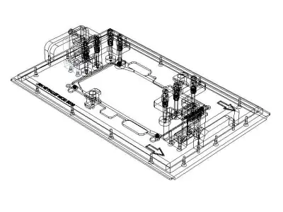 PCB Wave Soldering Pallet MOD5010 3D model