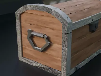 Stylized chest Low-poly 3D model