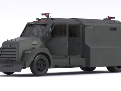 Alpine Armored Crowd Control Riot Police Truck 3D model