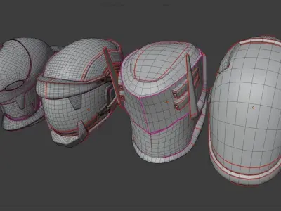 SciFi Helmet Base Mesh Pack 1 3D model