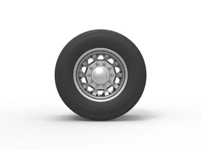 Rear custom wheel of semi truck Version 9 Scale 1 to 25 3D print model