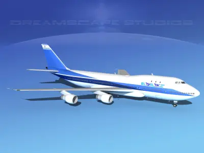 Boeing 747-100 Jumbo Jet El Al 3D model