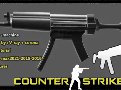 4weapons smg in counter strike 3D model