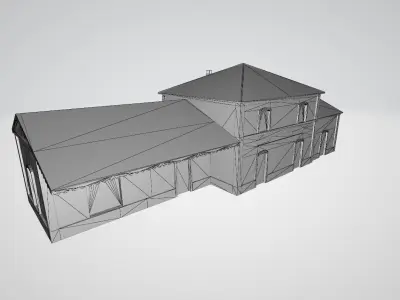 Anghiari railway station Low-poly 3D model