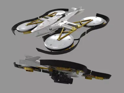 Quadroship gold drone 3D model
