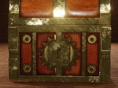 Low Poly Chest of treasures Free low-poly 3D model