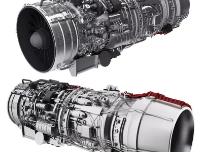 engine Low-poly 3D model