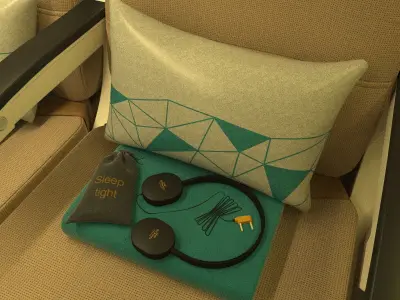 Boeing 787 Etihad  economy interior 3D model