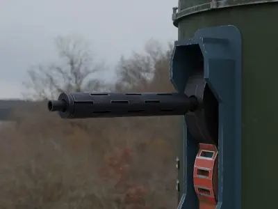 RETRO SCIFI Sentry gun Free low-poly 3D model