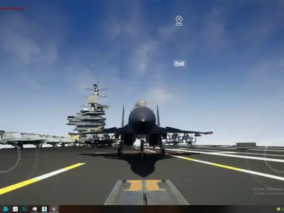 Aircraft Carrier with Fighters Pilot Props Low-poly 3D model