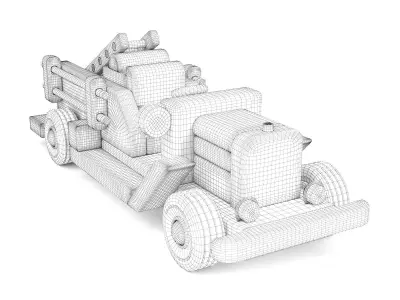 Wooden toy car 26 3D model