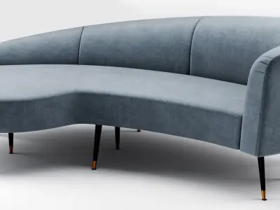 Safavieh Couture Evangeline Velvet Parisian Sofa Free 3D model