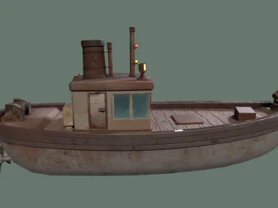 Stylized Low-poly Boat Low-poly 3D model