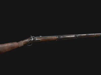 Gun Rifle Low Poly Game Ready Low-poly 3D model