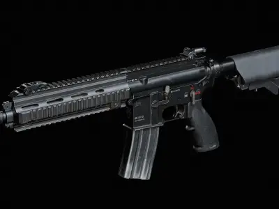 HK416D ag rifle Low-poly 3D model