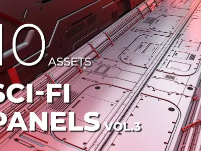 SCI FI FLOOR PANELS VOL 03 Free low-poly 3D model