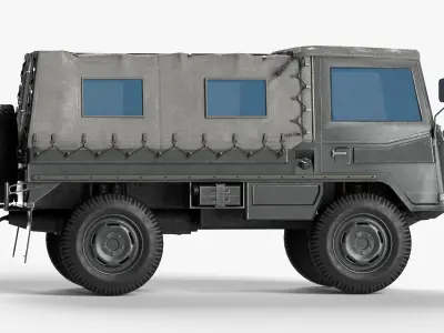Pinzgauer 4x4 LODs Game Ready Rigged Low-poly 3D model