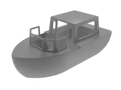Tourist Boat Low-poly 3D model