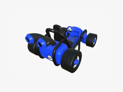 Cartoon Kart G02 Blue - Vehicle Racing Design Free low-poly 3D model