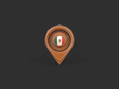 Mexico Flag Icon 3D model