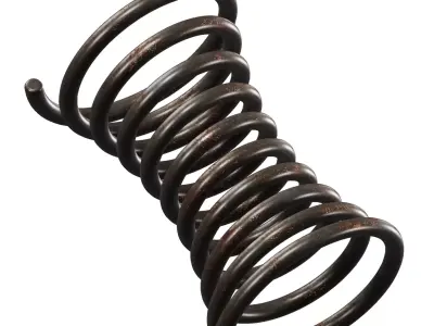 Rusty Steel Concave Spring 3D model