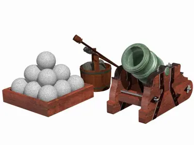 Howitzer 365-06 500lbs Low-poly 3D model