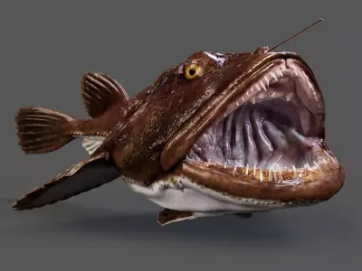 European angler Animated 3D model