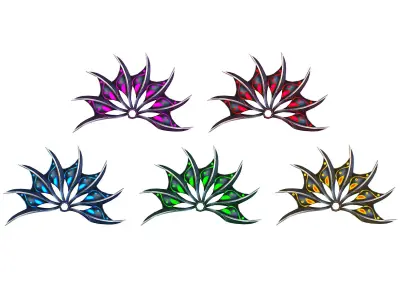 a Set of Fan Weapons Low-poly 3D model