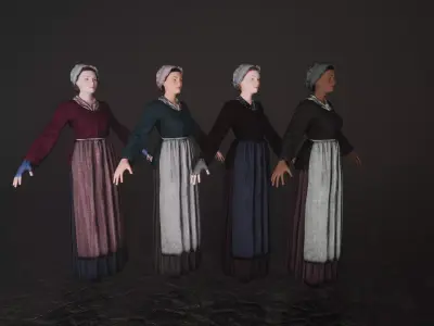 Working Class Woman Low-poly 3D model