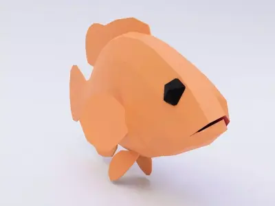 Brown striped fish 3d model  Low-poly 3D model
