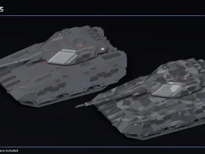 Scifi Predator Light Tank Low-poly 3D model